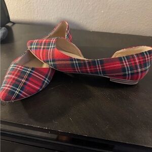Isaac Mizrahi Red Plaid Women's Flats